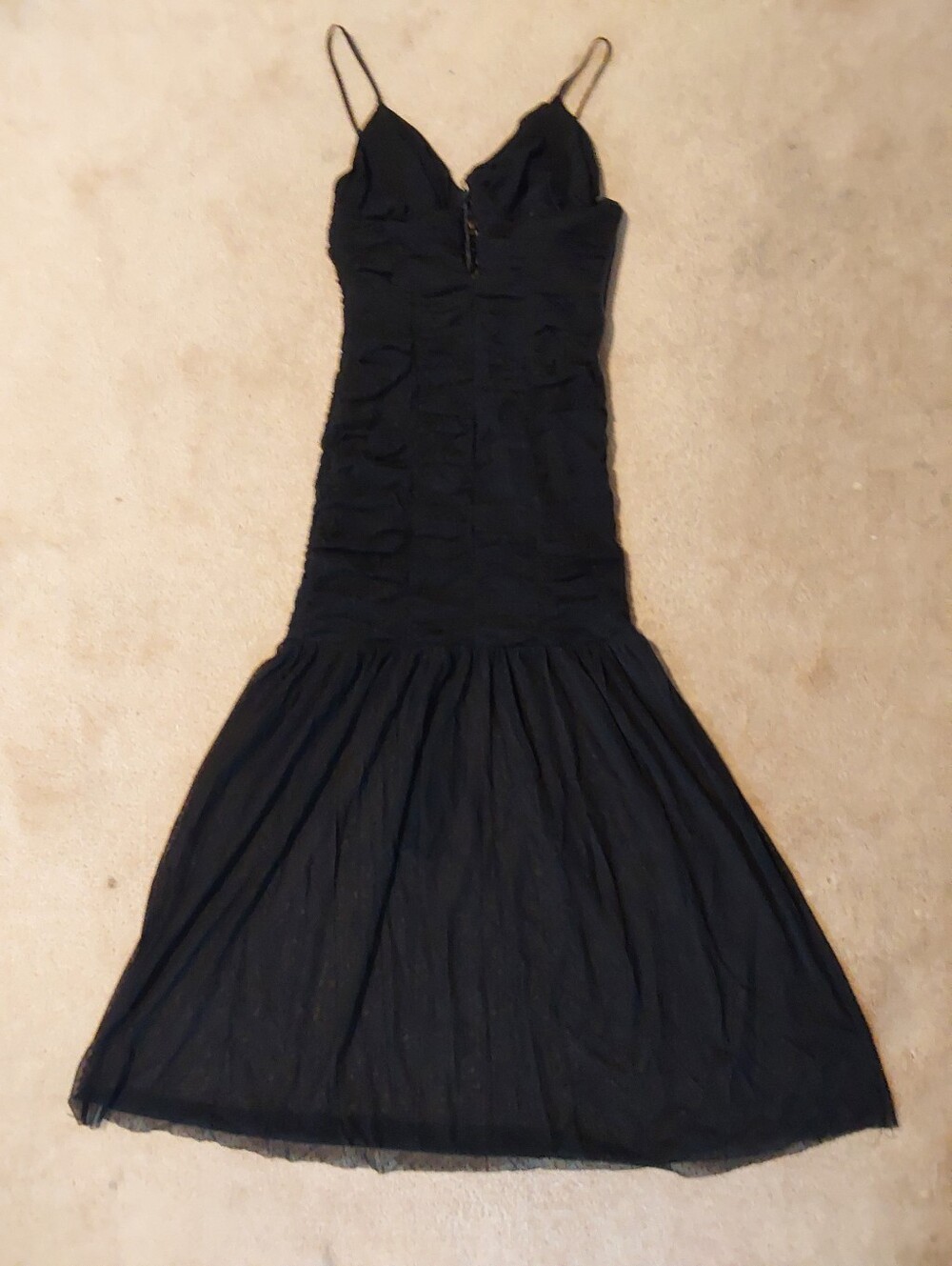 Nasty Gal Black Lace Ruched Corset Mermaid Maxi Dress Small